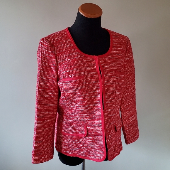 Banana Republic Factory 10P Timeless Preppy Festive Metallic Boucle Tweed Blazer - Picture 8 of 12